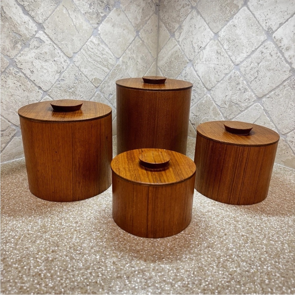 MCM Set of Wooden Canisters - Picture 3 of 8